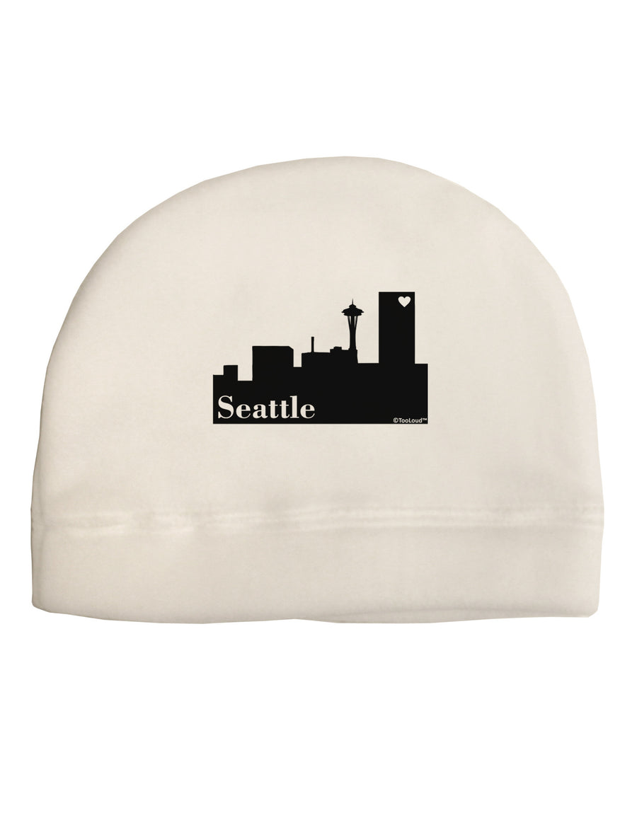 Seattle Skyline with Space Needle Child Fleece Beanie Cap Hat by TooLoud-Beanie-TooLoud-White-One-Size-Fits-Most-Davson Sales