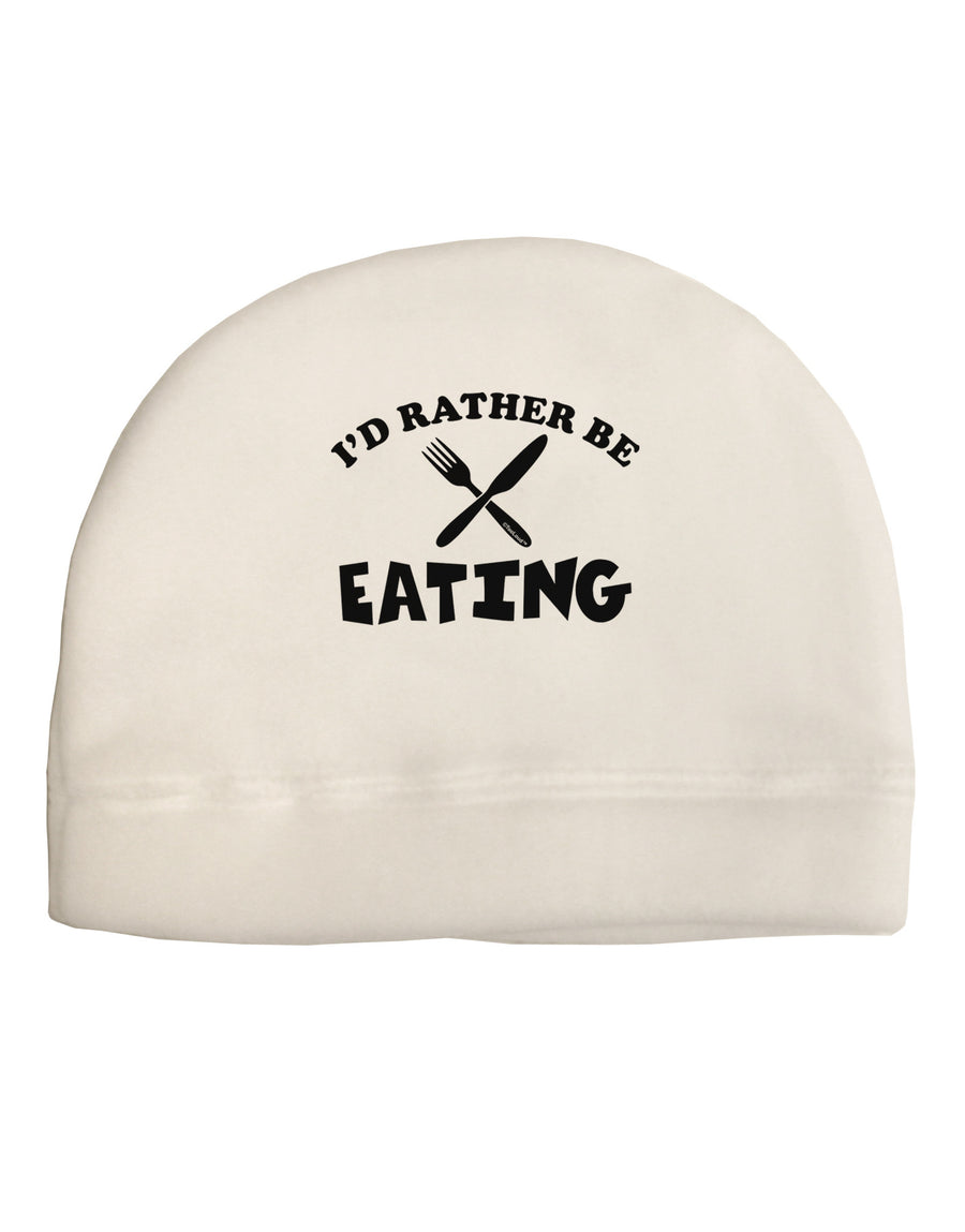 I'd Rather Be Eating Adult Fleece Beanie Cap Hat-Beanie-TooLoud-White-One-Size-Fits-Most-Davson Sales