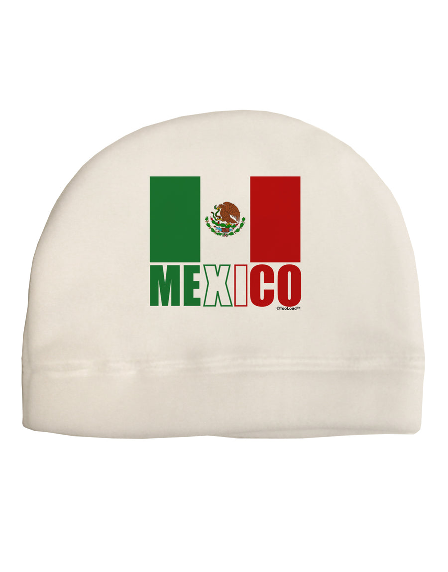 Mexican Flag - Mexico Text Child Fleece Beanie Cap Hat by TooLoud-Beanie-TooLoud-White-One-Size-Fits-Most-Davson Sales