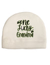 One Lucky Grandma Shamrock Adult Fleece Beanie Cap Hat-Beanie-TooLoud-White-One-Size-Fits-Most-Davson Sales