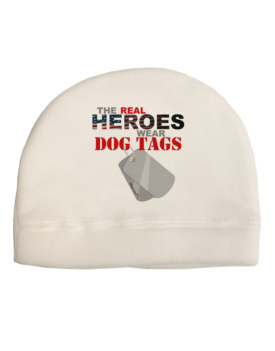 Heroes Dog Tags Adult Fleece Beanie Cap Hat-Beanie-TooLoud-White-One-Size-Fits-Most-Davson Sales