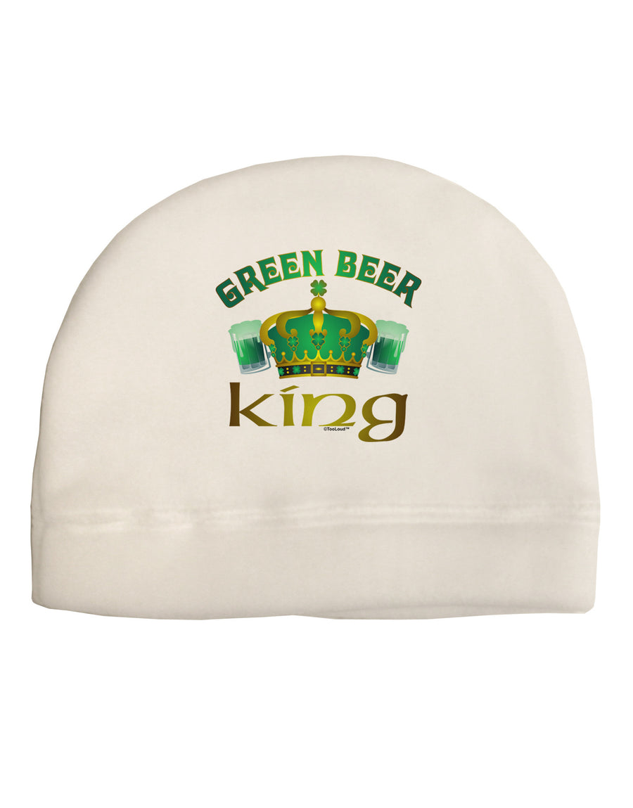 Green Beer King Adult Fleece Beanie Cap Hat-Beanie-TooLoud-White-One-Size-Fits-Most-Davson Sales