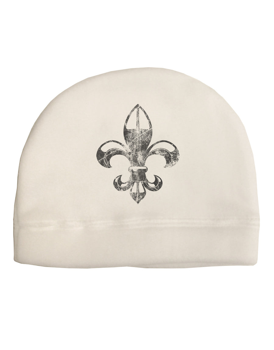 Distressed Fleur de Lis Child Fleece Beanie Cap Hat-Beanie-TooLoud-White-One-Size-Fits-Most-Davson Sales