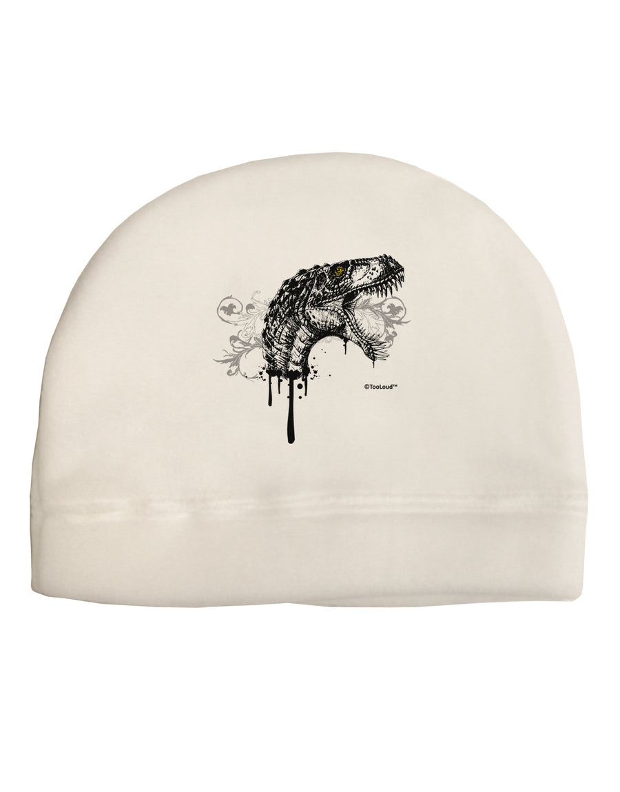 Artistic Ink Style Dinosaur Head Design Child Fleece Beanie Cap Hat by TooLoud-Beanie-TooLoud-White-One-Size-Fits-Most-Davson Sales