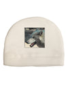 TooLoud White Wolf Face Adult Fleece Beanie Cap Hat-Beanie-TooLoud-White-One-Size-Fits-Most-Davson Sales