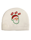 Ho Ho Ho Santa Claus Face Faux Applique Adult Fleece Beanie Cap Hat-Beanie-TooLoud-White-One-Size-Fits-Most-Davson Sales