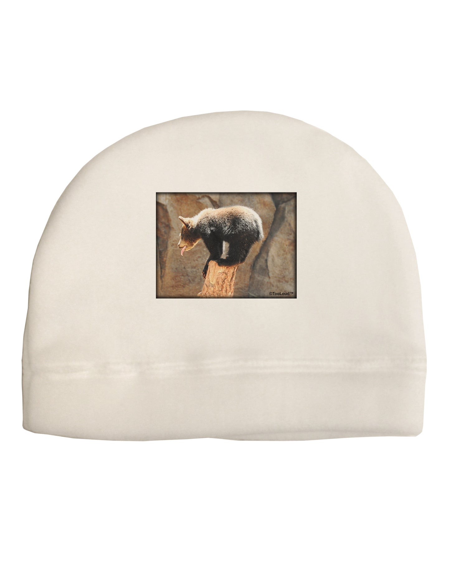 Balancing Bear Cub Adult Fleece Beanie Cap Hat-Beanie-TooLoud-White-One-Size-Fits-Most-Davson Sales