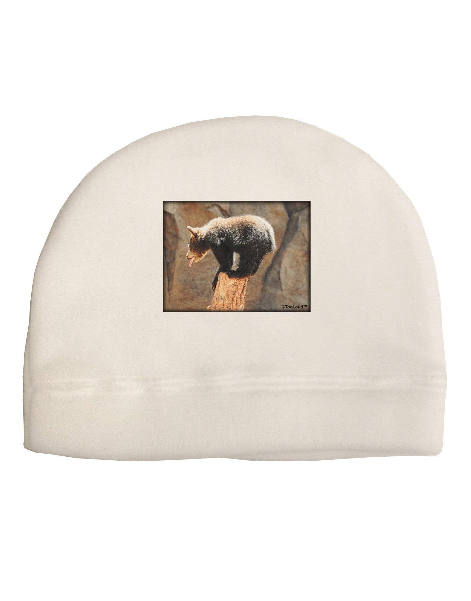 Balancing Bear Cub Adult Fleece Beanie Cap Hat-Beanie-TooLoud-White-One-Size-Fits-Most-Davson Sales