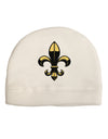 Golden Fleur de Lis Adult Fleece Beanie Cap Hat-Beanie-TooLoud-White-One-Size-Fits-Most-Davson Sales