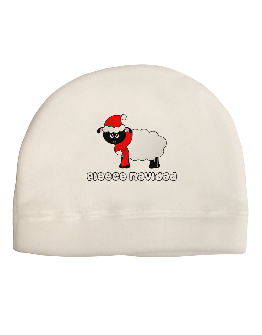 Fleece Navidad Christmas Sheep Adult Fleece Beanie Cap Hat-Beanie-TooLoud-White-One-Size-Fits-Most-Davson Sales