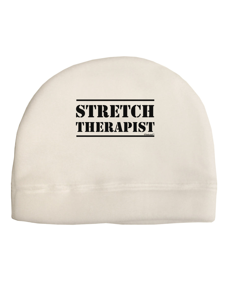 Stretch Therapist Text Adult Fleece Beanie Cap Hat by-Beanie-TooLoud-White-One-Size-Fits-Most-Davson Sales