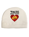 Tacos before Vatos Adult Fleece Beanie Cap Hat-Beanie-TooLoud-White-One-Size-Fits-Most-Davson Sales