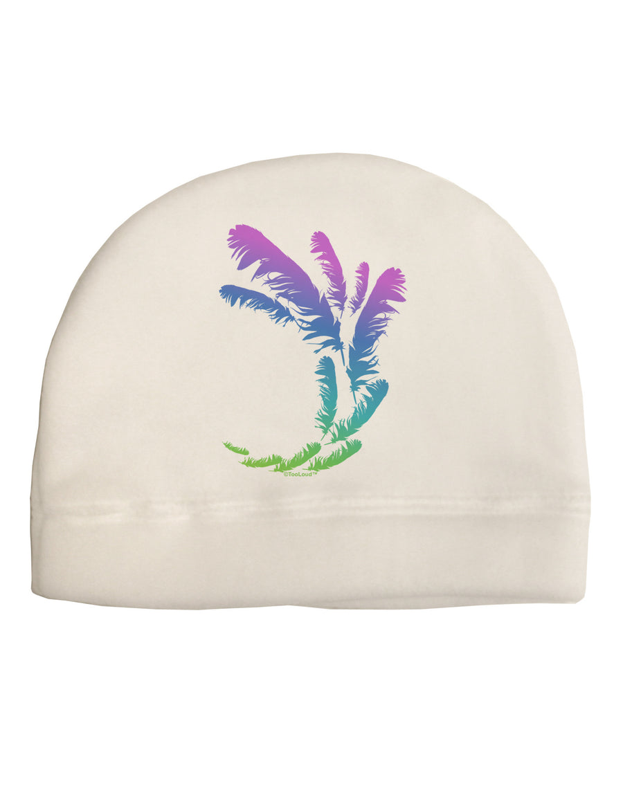 Tropical Feathers Child Fleece Beanie Cap Hat-Beanie-TooLoud-White-One-Size-Fits-Most-Davson Sales