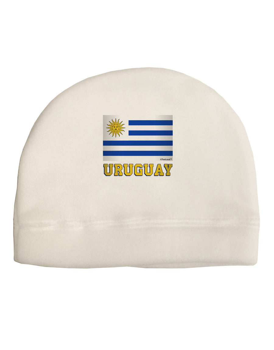 Uruguay Flag Child Fleece Beanie Cap Hat-Beanie-TooLoud-White-One-Size-Fits-Most-Davson Sales