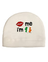 Kiss and Irish Flag Shamrock - Kiss Me I'm Irish Adult Fleece Beanie Cap Hat by TooLoud-Beanie-TooLoud-White-One-Size-Fits-Most-Davson Sales