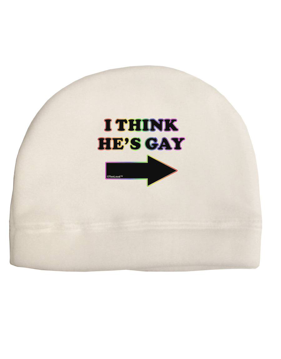 I Think He's Gay Right Adult Fleece Beanie Cap Hat by TooLoud-Beanie-TooLoud-White-One-Size-Fits-Most-Davson Sales