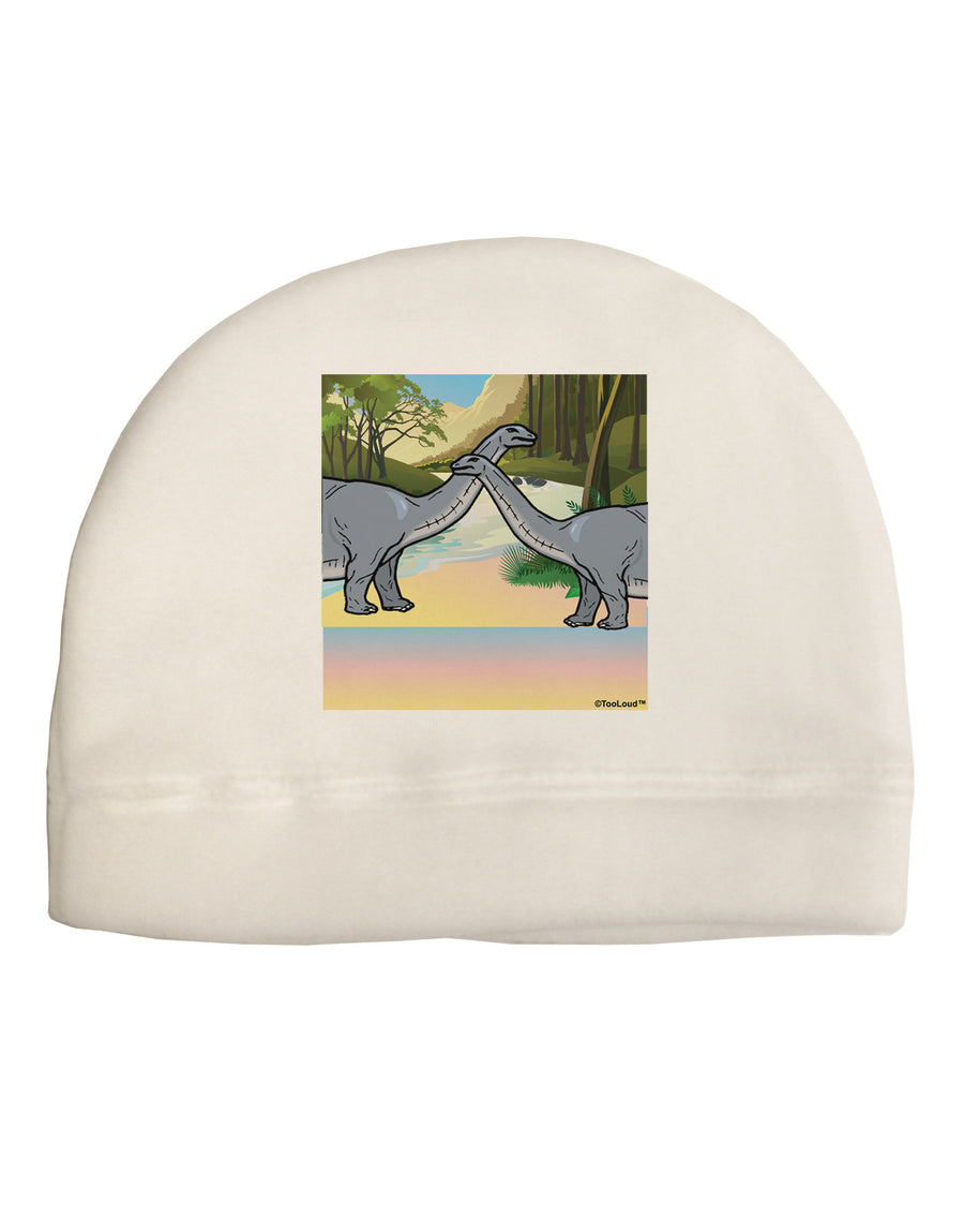 Diplodocus Longus - Without Name Adult Fleece Beanie Cap Hat-Beanie-TooLoud-White-One-Size-Fits-Most-Davson Sales