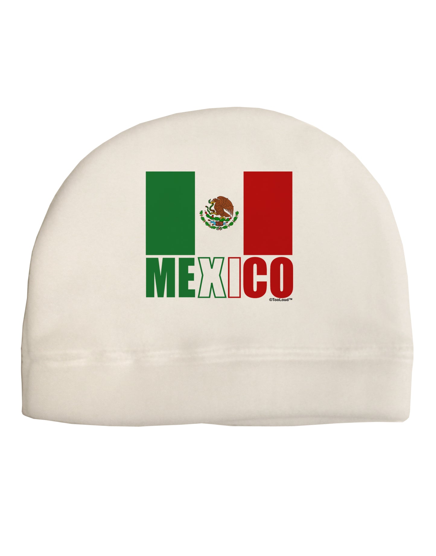 Mexican Flag - Mexico Text Adult Fleece Beanie Cap Hat by TooLoud-Beanie-TooLoud-White-One-Size-Fits-Most-Davson Sales