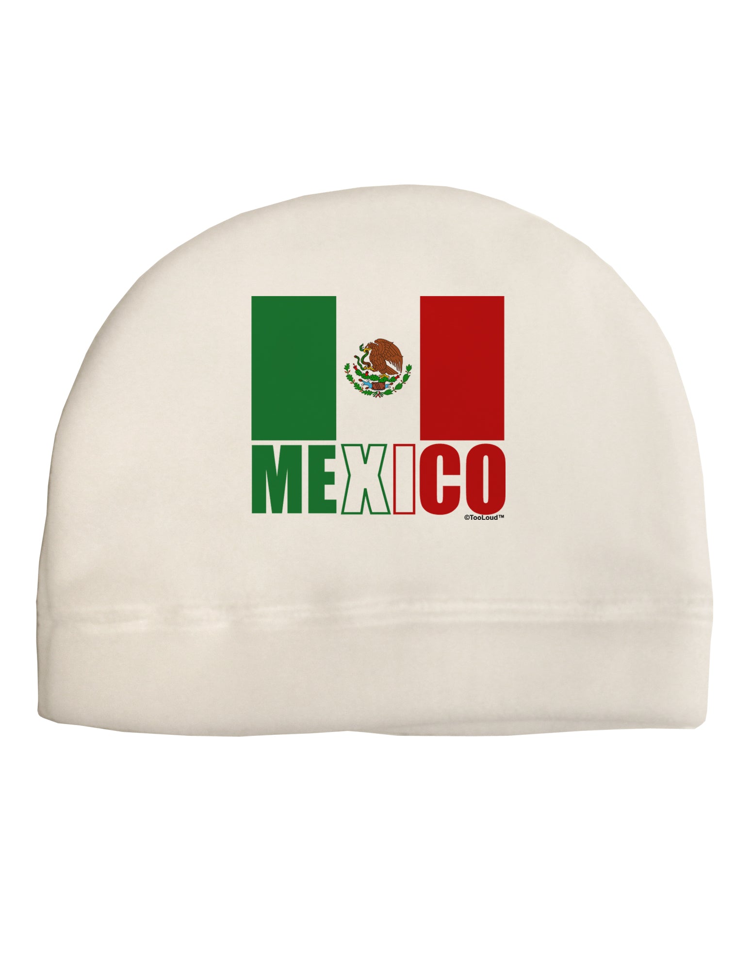 Mexican Flag - Mexico Text Adult Fleece Beanie Cap Hat by TooLoud-Beanie-TooLoud-White-One-Size-Fits-Most-Davson Sales