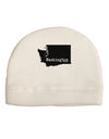 Washington - United States Shape Adult Fleece Beanie Cap Hat-Beanie-TooLoud-White-One-Size-Fits-Most-Davson Sales