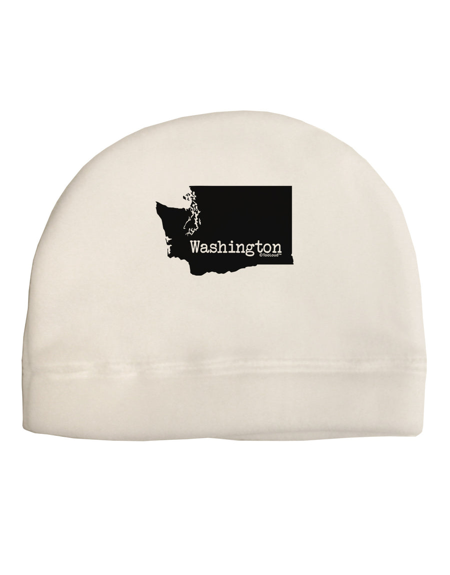 Washington - United States Shape Adult Fleece Beanie Cap Hat-Beanie-TooLoud-White-One-Size-Fits-Most-Davson Sales