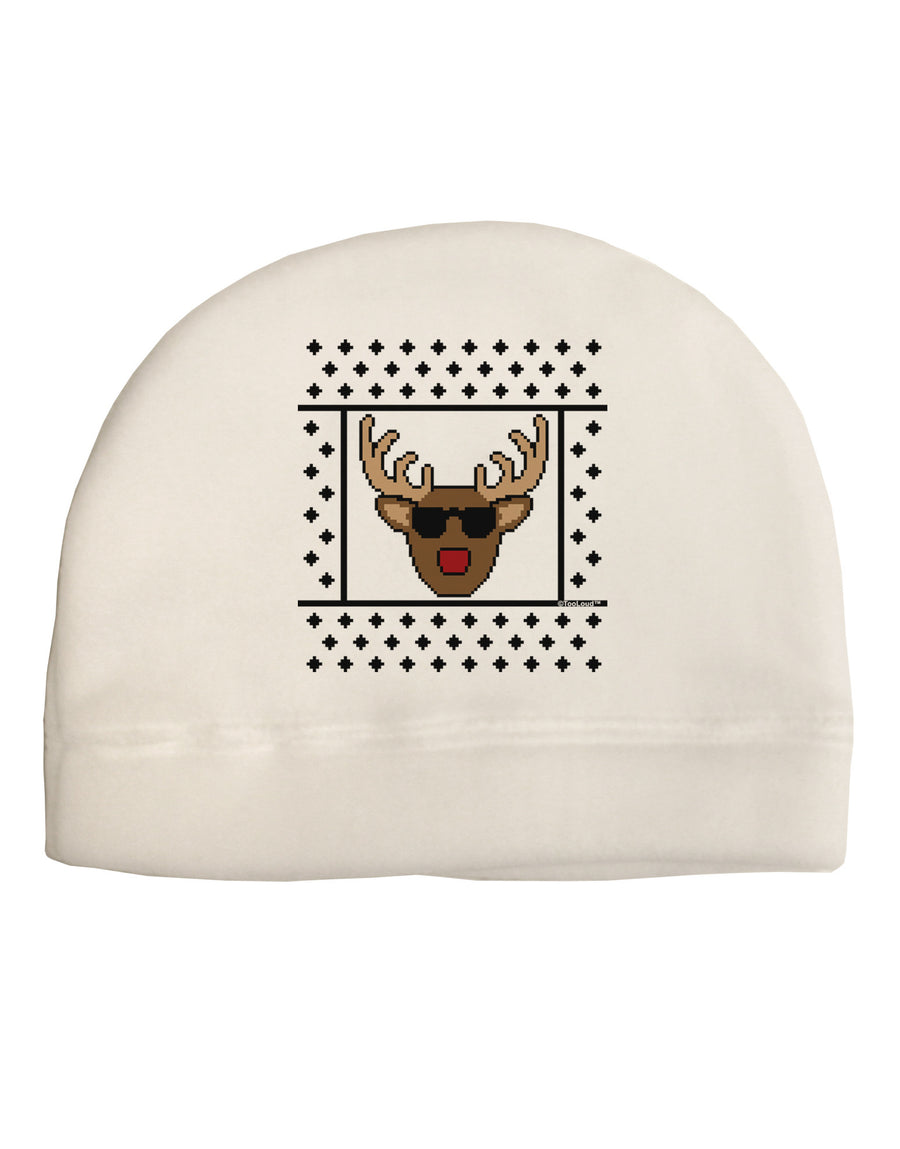 Cool Rudolph Sweater Adult Fleece Beanie Cap Hat-Beanie-TooLoud-White-One-Size-Fits-Most-Davson Sales