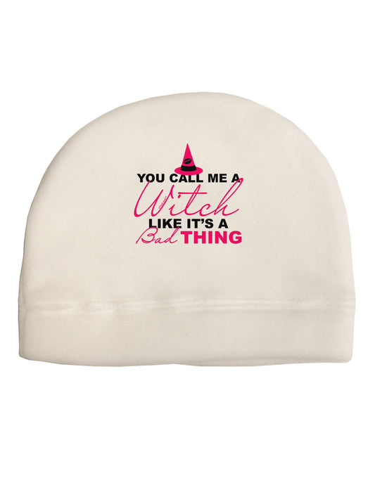 Witch - Bad Thing Text Adult Fleece Beanie Cap Hat-Beanie-TooLoud-White-One-Size-Fits-Most-Davson Sales