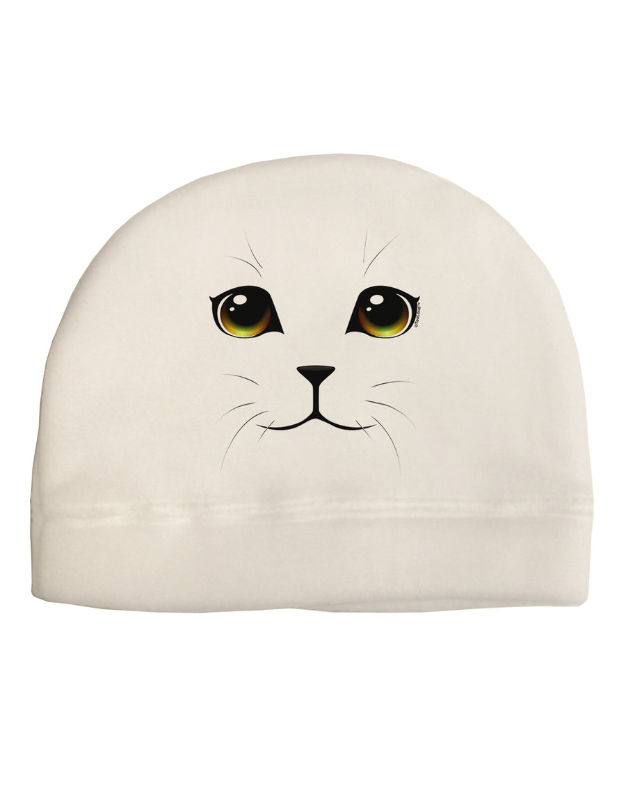 TooLoud Yellow Amber-Eyed Cute Cat Face Child Fleece Beanie Cap Hat-Beanie-TooLoud-White-One-Size-Fits-Most-Davson Sales