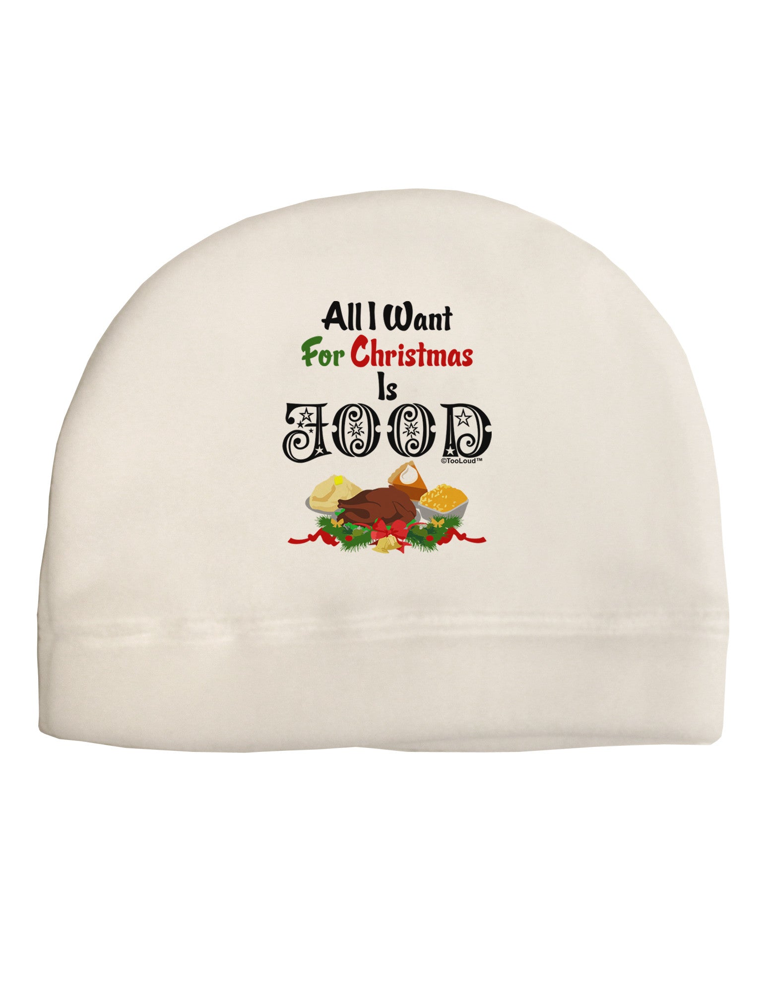 All I Want Is Food Adult Fleece Beanie Cap Hat-Beanie-TooLoud-White-One-Size-Fits-Most-Davson Sales