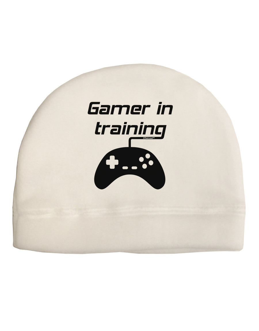 Gamer In Training BnW Adult Fleece Beanie Cap Hat-Beanie-TooLoud-White-One-Size-Fits-Most-Davson Sales