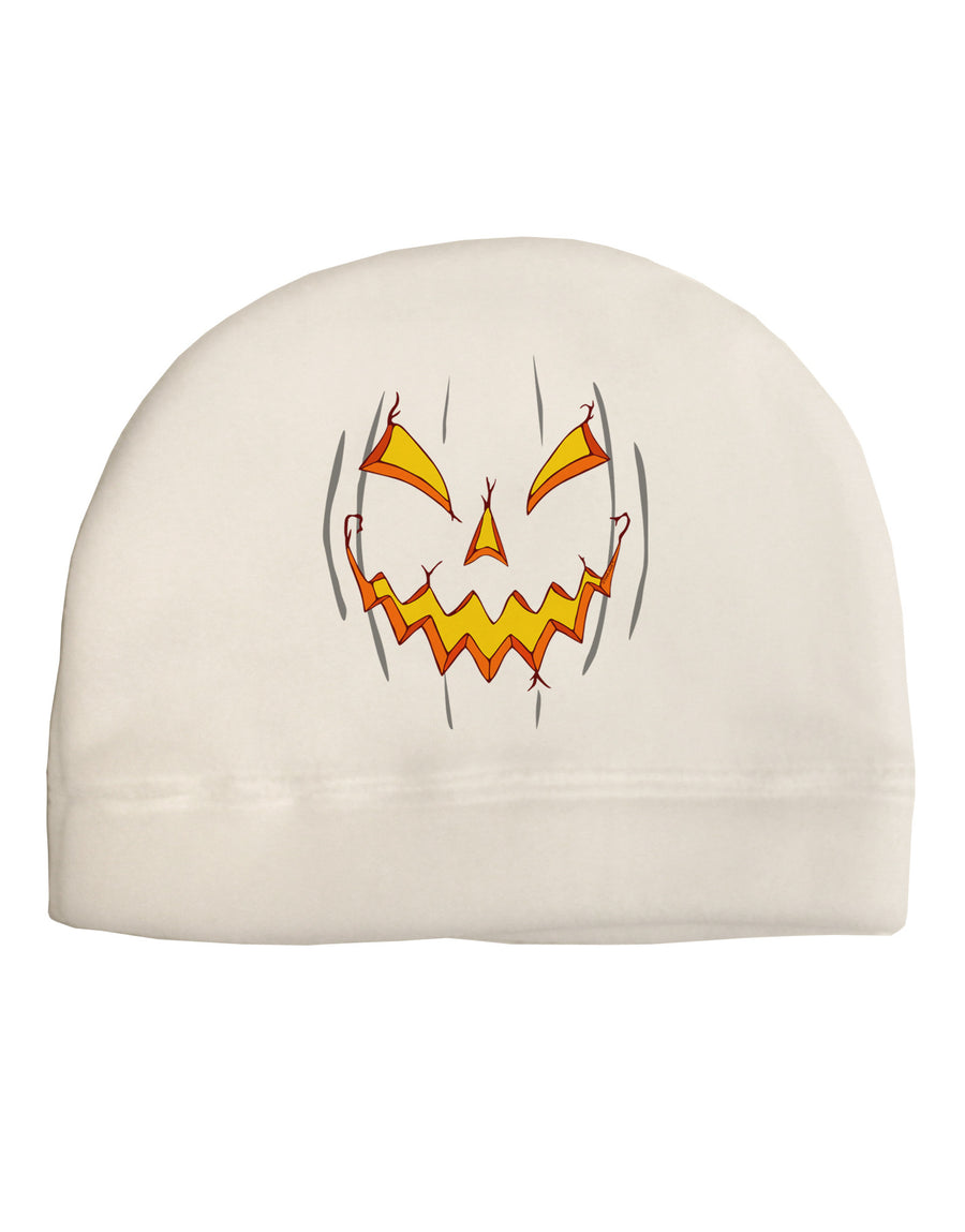 Scary Glow Evil Jack O Lantern Pumpkin Adult Fleece Beanie Cap Hat-Beanie-TooLoud-White-One-Size-Fits-Most-Davson Sales