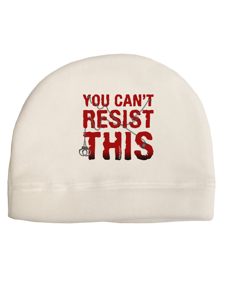 TooLoud You Can't Resist This Adult Fleece Beanie Cap Hat-Beanie-TooLoud-White-One-Size-Fits-Most-Davson Sales