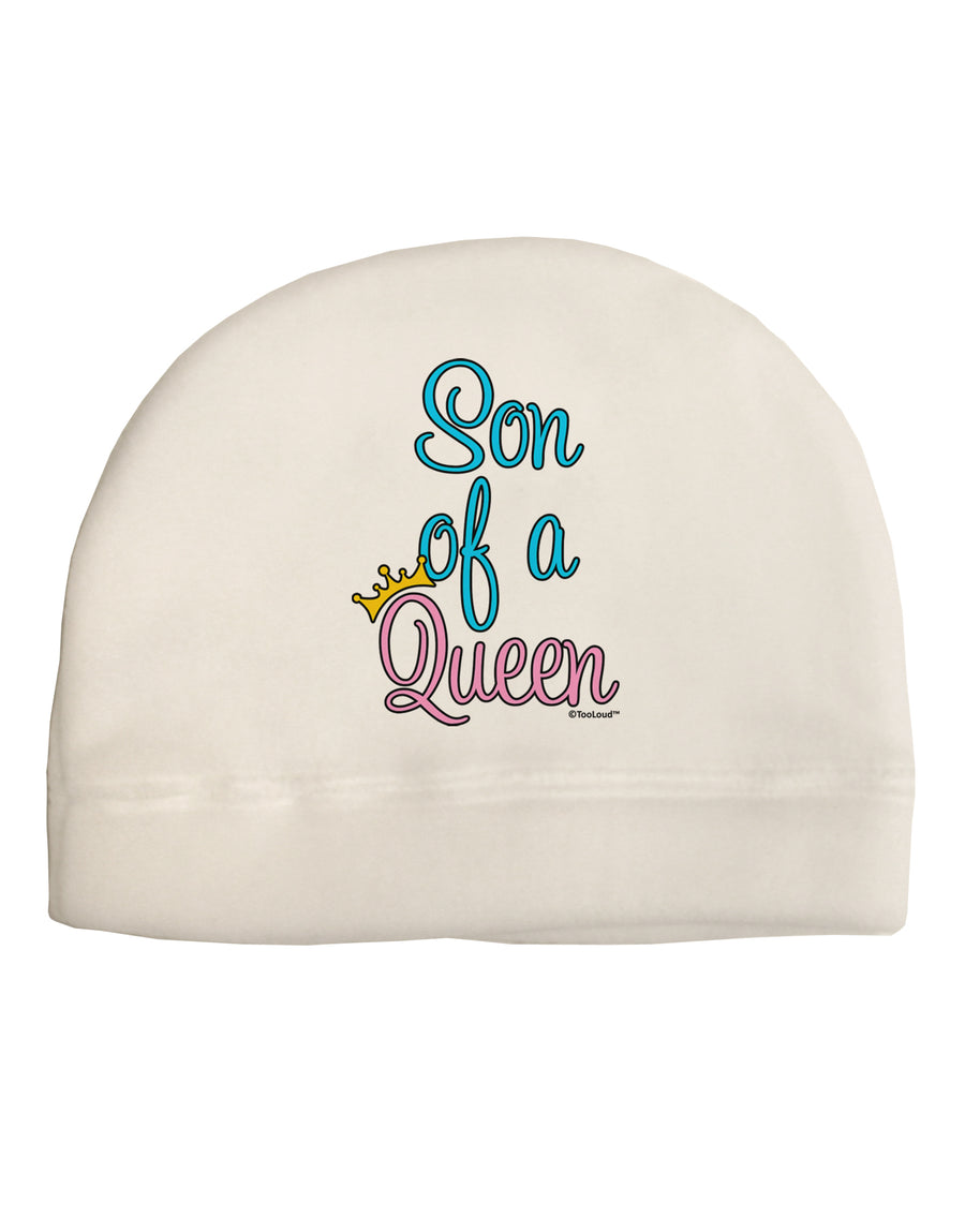 Son of a Queen - Matching Mom and Son Design Adult Fleece Beanie Cap Hat by TooLoud-Beanie-TooLoud-White-One-Size-Fits-Most-Davson Sales