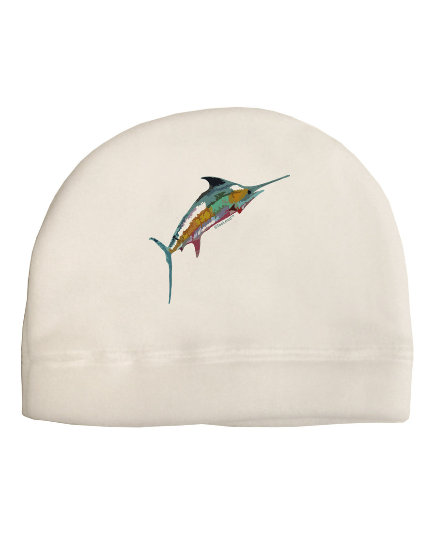 Colorful Vector Swordfish Adult Fleece Beanie Cap Hat-Beanie-TooLoud-White-One-Size-Fits-Most-Davson Sales