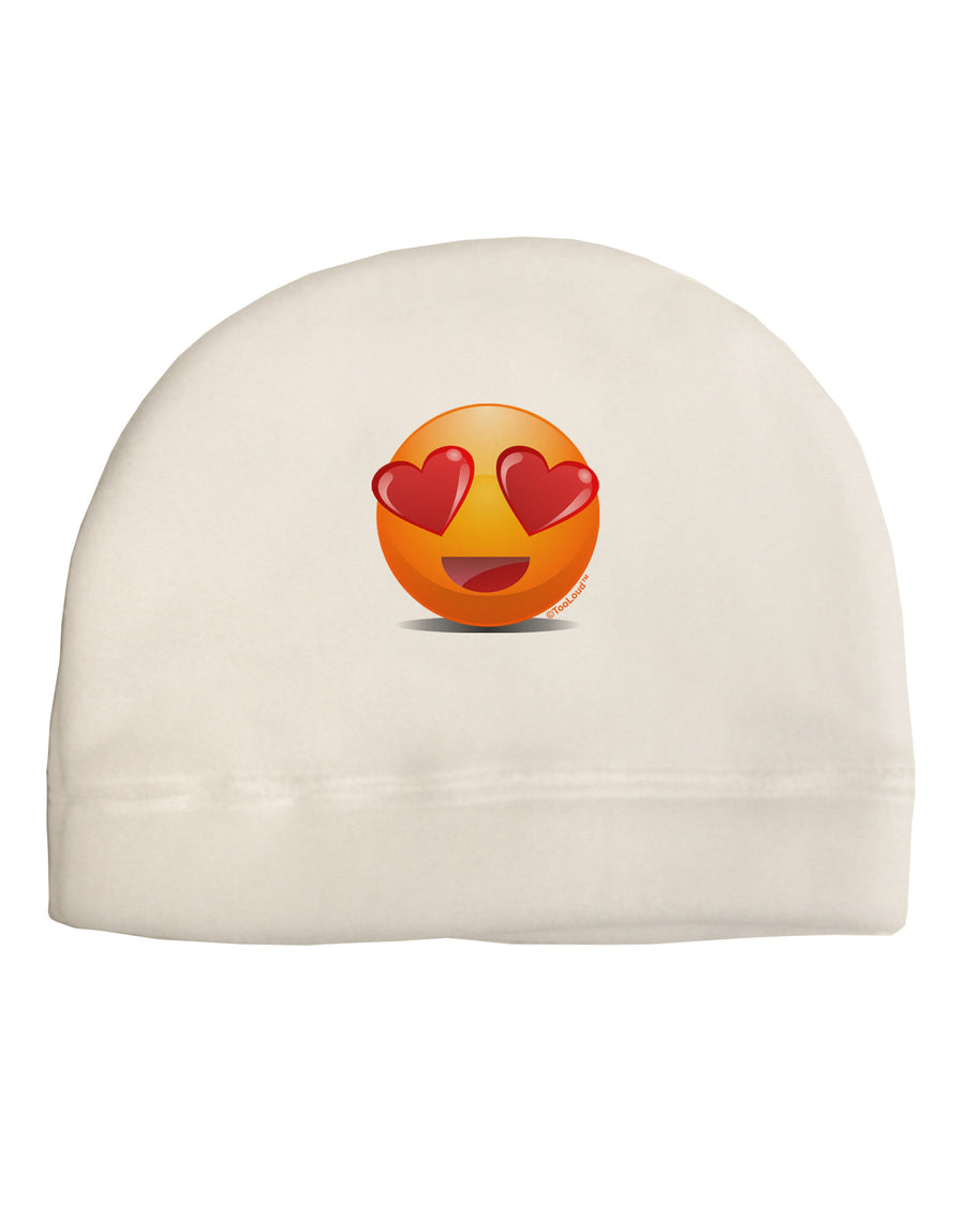 Heart Eye Emoji Adult Fleece Beanie Cap Hat-Beanie-TooLoud-White-One-Size-Fits-Most-Davson Sales