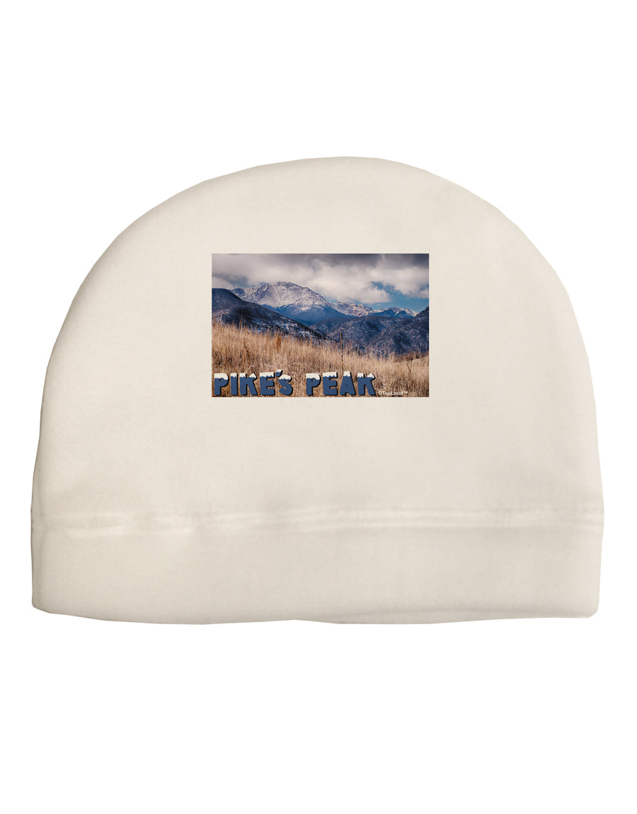 Pikes Peak CO Mountains Text Adult Fleece Beanie Cap Hat by TooLoud-Beanie-TooLoud-White-One-Size-Fits-Most-Davson Sales