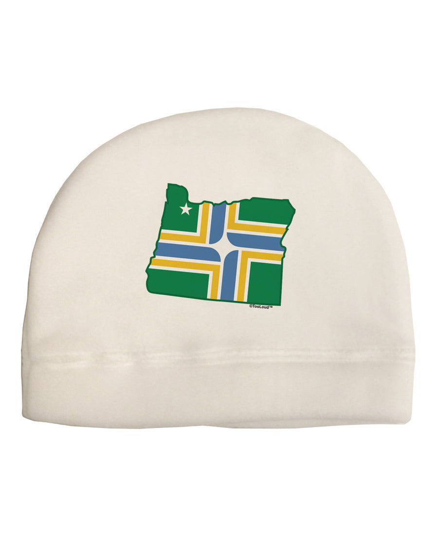 Portland Oregon Flag Child Fleece Beanie Cap Hat-Beanie-TooLoud-White-One-Size-Fits-Most-Davson Sales