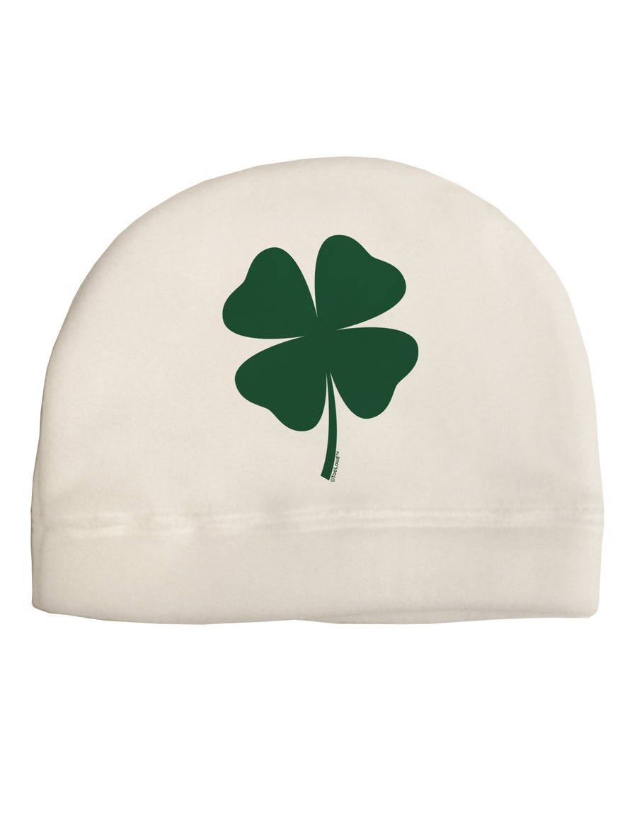 Lucky Four Leaf Clover St Patricks Day Child Fleece Beanie Cap Hat-Beanie-TooLoud-White-One-Size-Fits-Most-Davson Sales