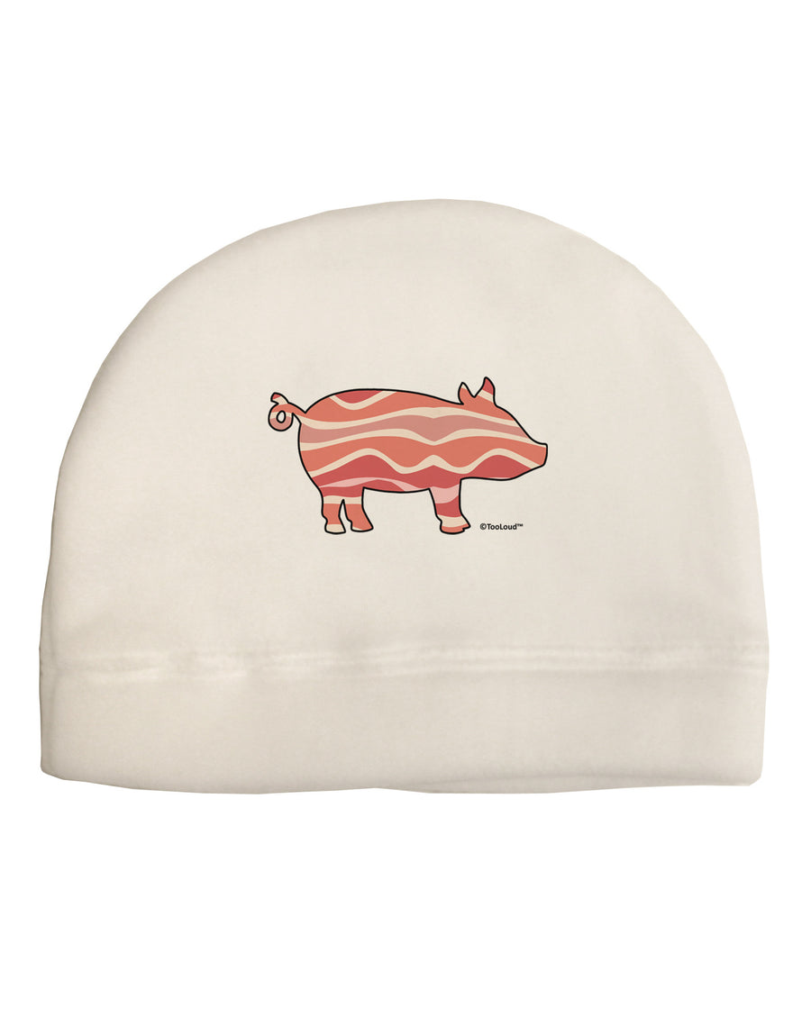 Bacon Pig Silhouette Child Fleece Beanie Cap Hat by TooLoud-Beanie-TooLoud-White-One-Size-Fits-Most-Davson Sales