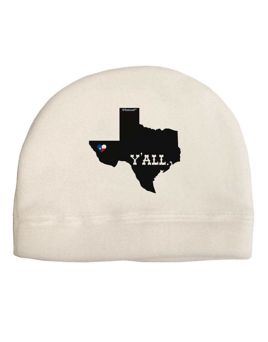 Texas State Y'all Design with Flag Heart Child Fleece Beanie Cap Hat by TooLoud-Beanie-TooLoud-White-One-Size-Fits-Most-Davson Sales