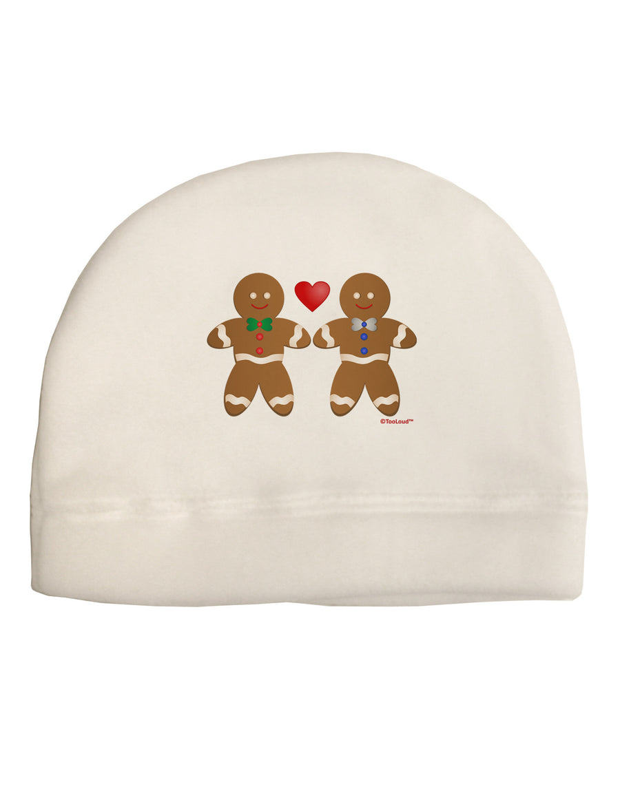 Gingerbread Man Couple Adult Fleece Beanie Cap Hat by TooLoud-Beanie-TooLoud-White-One-Size-Fits-Most-Davson Sales