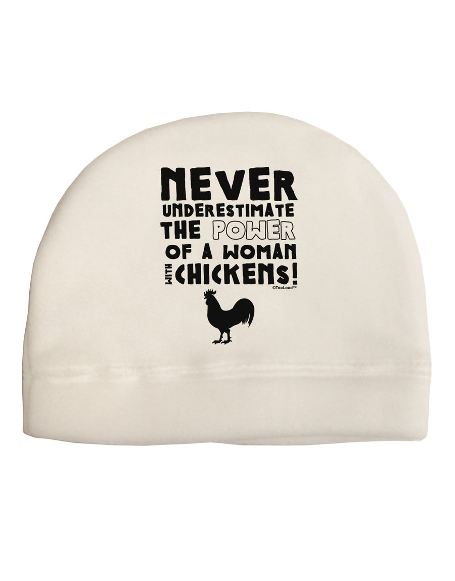 A Woman With Chickens Adult Fleece Beanie Cap Hat-Beanie-TooLoud-White-One-Size-Fits-Most-Davson Sales