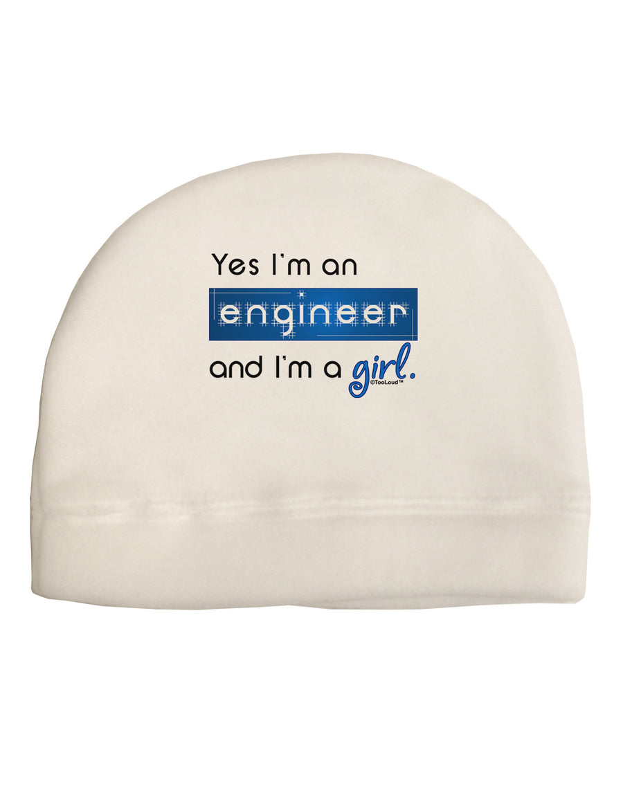 TooLoud Yes I am a Engineer Girl Adult Fleece Beanie Cap Hat-Beanie-TooLoud-White-One-Size-Fits-Most-Davson Sales