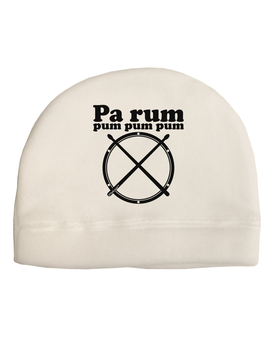 Pa Rum Pum Pum Pum BnW Adult Fleece Beanie Cap Hat-Beanie-TooLoud-White-One-Size-Fits-Most-Davson Sales