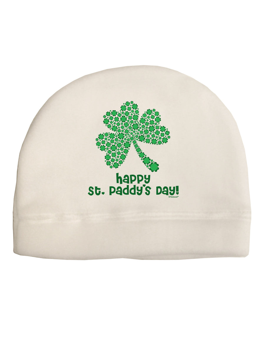 Happy St. Paddy's Day Shamrock Design Child Fleece Beanie Cap Hat by TooLoud-Beanie-TooLoud-White-One-Size-Fits-Most-Davson Sales