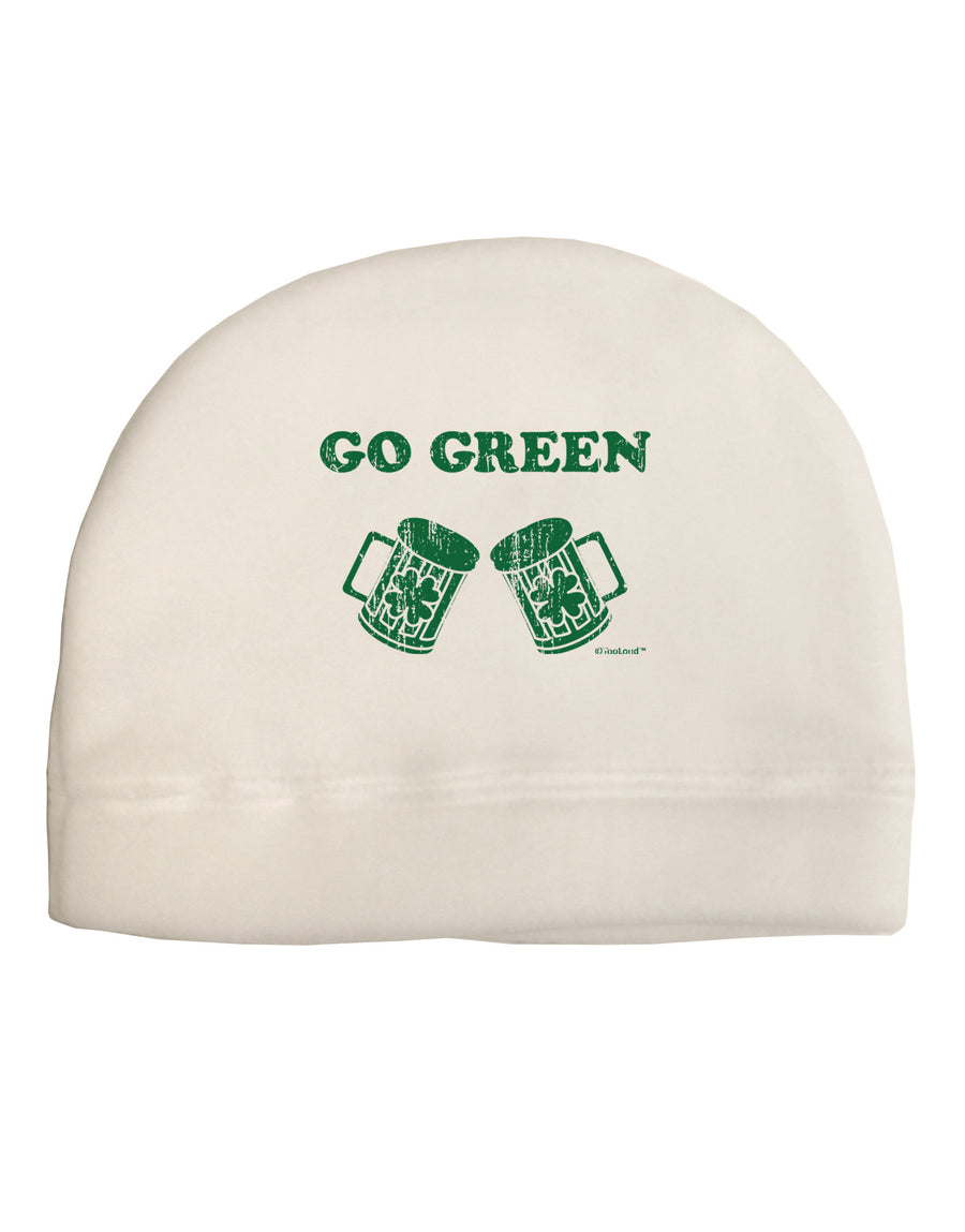 Go Green - St. Patrick's Day Green Beer Child Fleece Beanie Cap Hat by TooLoud-Beanie-TooLoud-White-One-Size-Fits-Most-Davson Sales