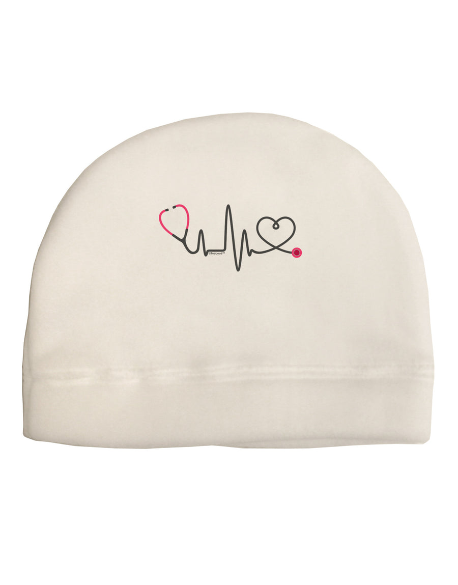 Stethoscope Heartbeat Adult Fleece Beanie Cap Hat-Beanie-TooLoud-White-One-Size-Fits-Most-Davson Sales