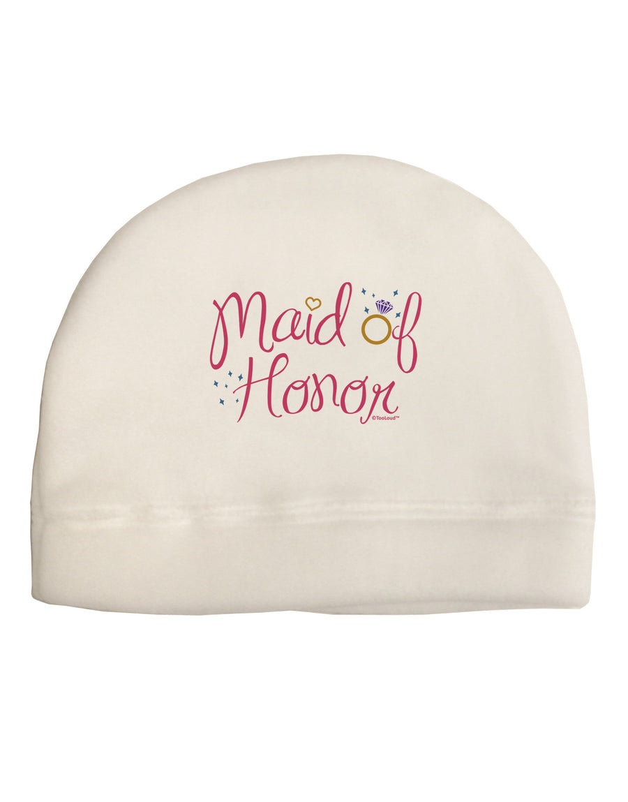 Maid of Honor - Diamond Ring Design - Color Child Fleece Beanie Cap Hat-Beanie-TooLoud-White-One-Size-Fits-Most-Davson Sales