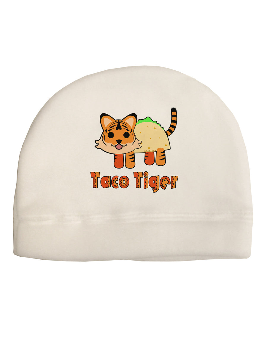 Cute Taco Tiger Text Adult Fleece Beanie Cap Hat-Beanie-TooLoud-White-One-Size-Fits-Most-Davson Sales