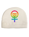 Rainbow Distressed Feminism Symbol Child Fleece Beanie Cap Hat